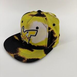 Pokemon Pikachu Snapback Hat Yellow Black Cap OSFM Nintendo Licensed
